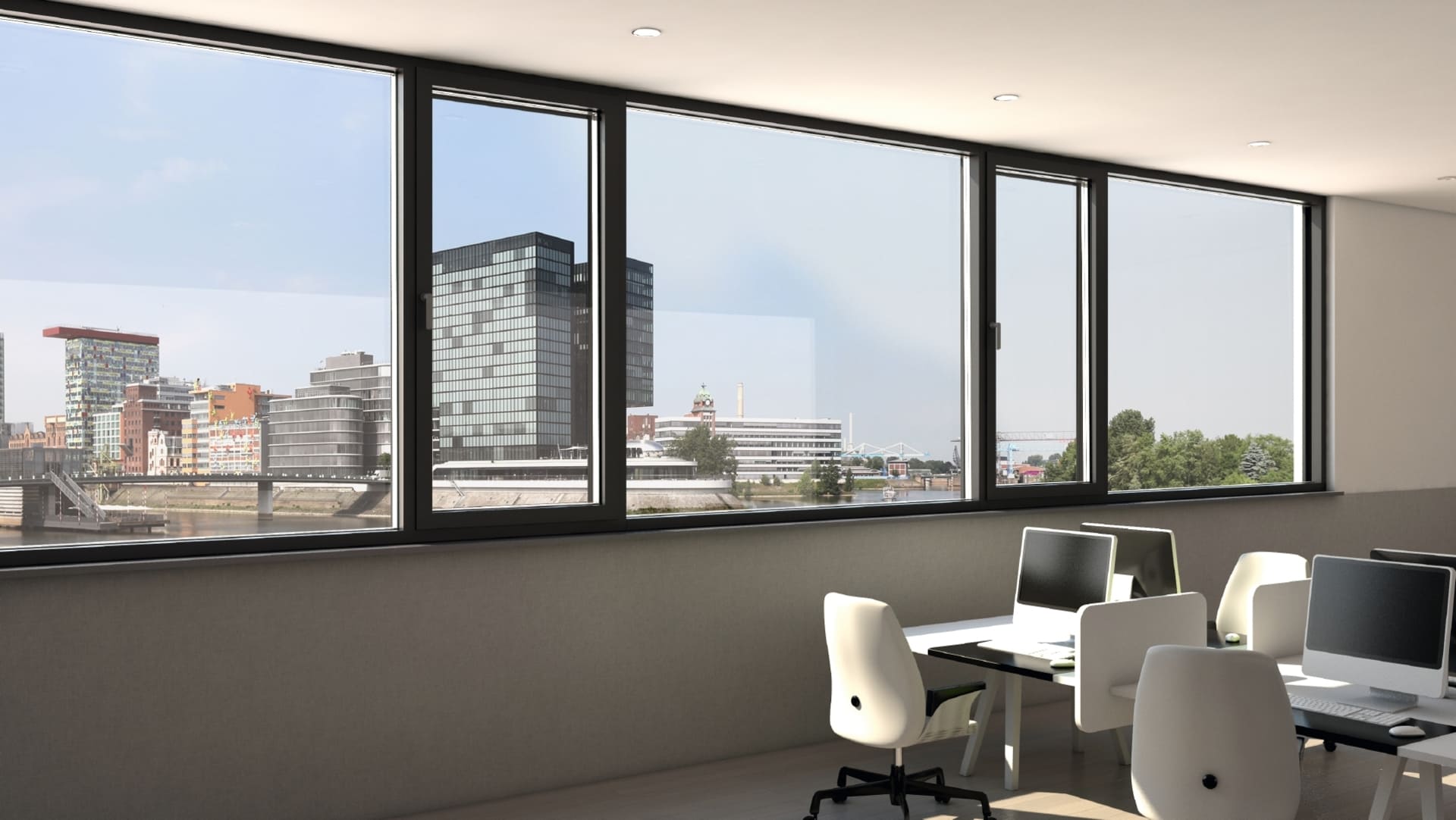 Aluminium Fenster in einem Büroraum