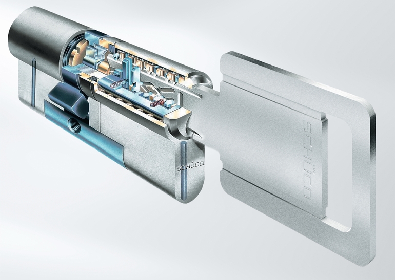 Sicherheits Profilzylinder für eine Aluminium Austür